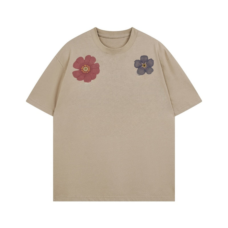 Khaki Floral Print T-Shirt