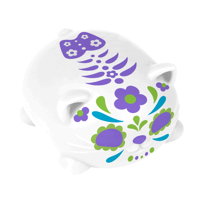 NeeDoh Sugar Skull Cats - Sensory Toy with a Satisfying Dough Filling