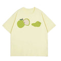 Cream Abstract Apple Print T-Shirt